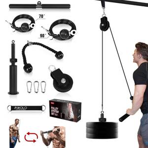 lot 8629 image: Mikolo Fitness LAT and Lift Pulley System, Dual Cable Machine(70 and 90) with Upgraded Loading Pin for Triceps Pull Down, Biceps Curl, Back, Forearm, Shoulder-Home Gym Equipment(Patent)