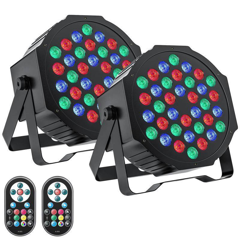 lot 2143 image: UKing LED Par Lights DJ Stage Light Corded RGB 36 LED with Sound Activated Control DJ Uplighting for Wedding Party Club Christmas Stage Lighting (2 Packs)
