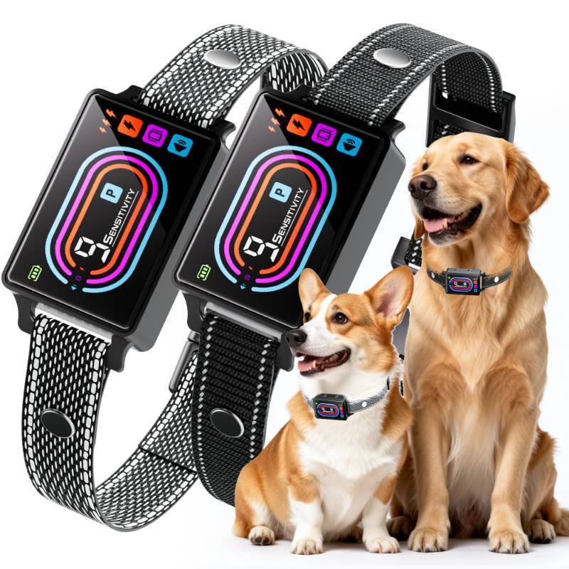 lot 3321 image: Dog Bark Collar 2 Pack, Smart Bark Collars for Dogs 5-130 lbs, Upgraded Anti Bark Training Collar with Beep, Vibration &amp Shock, 9 Sensitivity Levels, 5 Training Modes, Rechargeable &amp IPX7 Waterproof