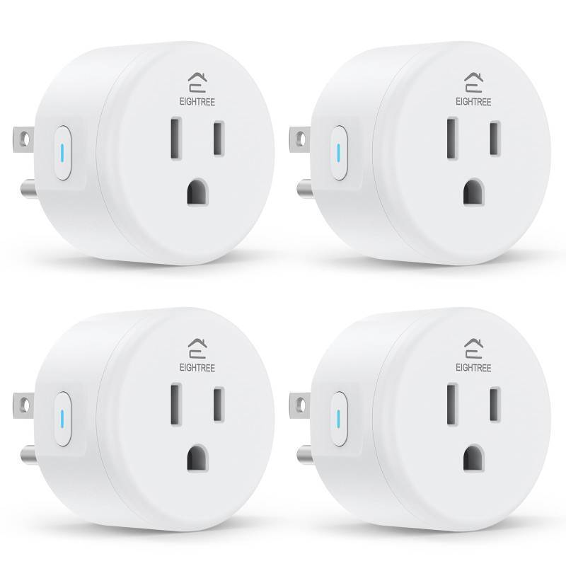 lot 4375 image: EIGHTREE Smart Plug, WiFi Outlet Works with Alexa & Google Home, Smart Home Socket with Remote Control & Timer Function, 2.4GHz WiFi Only, 4 Packs