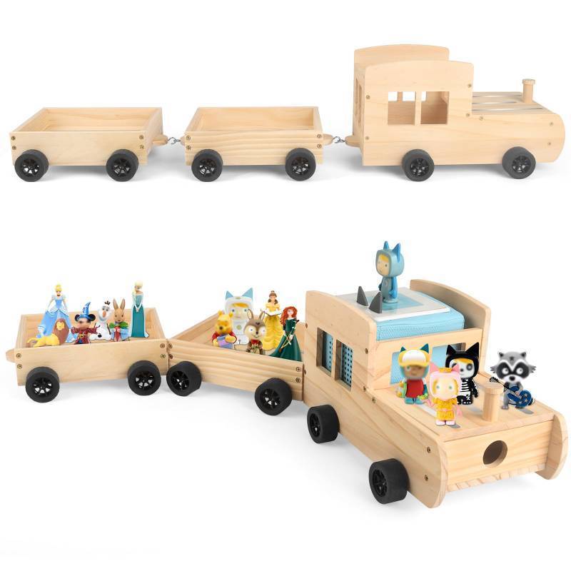 lot 4694 image: RZYLKA for Tonies Box Organizer Storage Shelf, Magnetic Floating Shelves for Toniebox 12 Player Tonies Figures Characters for Children, Display Collection 2030 Characters - Train