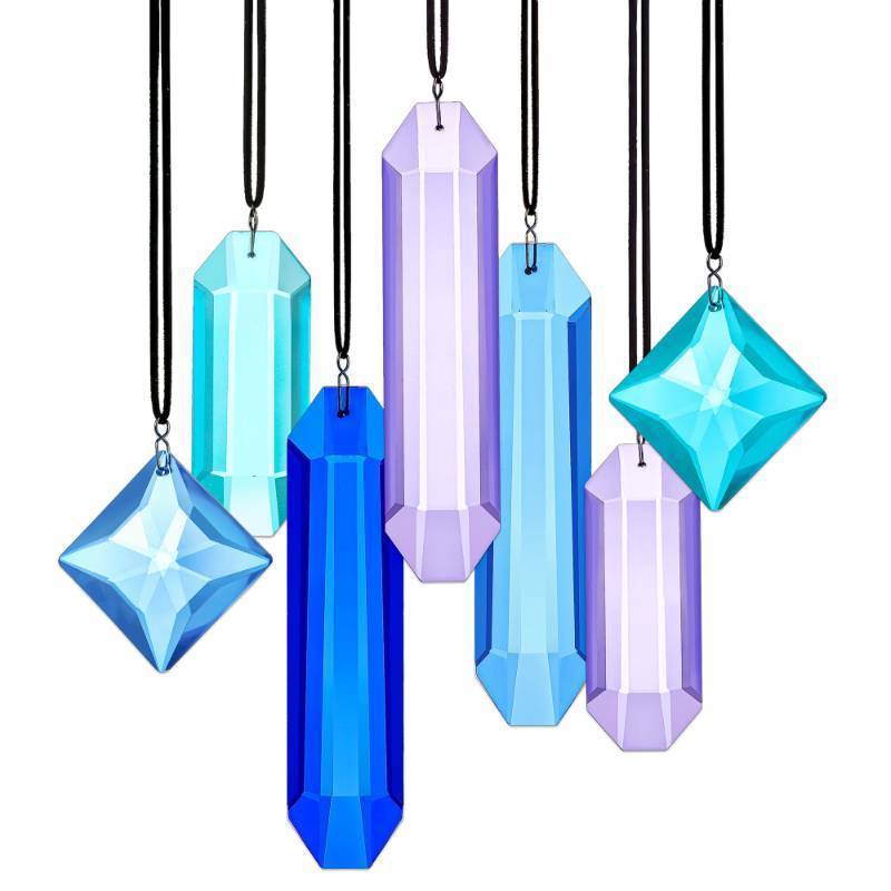 lot 4941 image: HDCRYSTALGIFTS Crystal Prisms Sun Catchers Hanging, 7PCS Blue Dreams Suncatcher Rainbow Maker Sun Catcher Indoor Window Home Garden Christmas Tree Decor