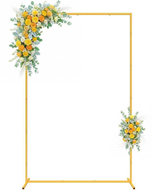 lot 5867 image: Wokceer Wedding Arch Backdrop Stand 6.6x4 FT Square Wedding Arches for Ceremony Gold Metal Balloon Arch Frame for Wedding Birthday Party Garden Arbor Anniversary Event Christmas Decor
