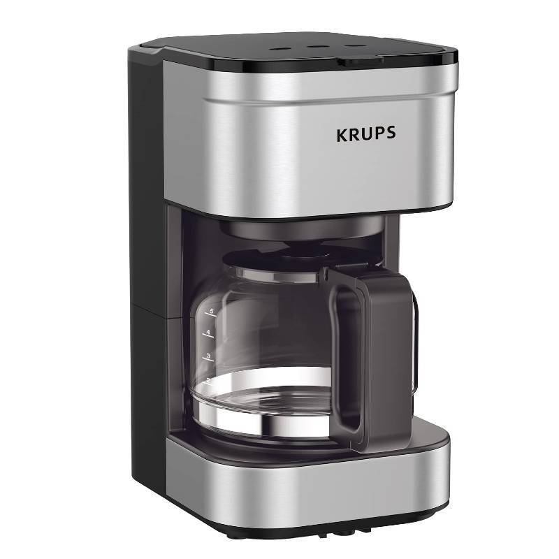 lot 6044 image: KRUPS Simply Brew Compact 5 Cup Coffee Maker Stainless Steel Design, Pause & Brew, Keep Warm, Reusable Filter, Drip-Free Carafe