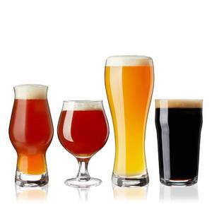 lot 8654 image: True Beer Glasses Gift Set, Durable Clear Tasting Kit for IPA, Belgian Ales, Wheat Beers, Stouts, Porters, Perfect for Beer Lovers, Home Bar, Birthday Gifts for Men, Set of 4