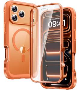 lot 8690 image: Diaclara Magnetic Designed for iPhone 17 Pro Case 6.3 Full Camera Protection Full Body Bumper,Compatible with MagSafe Military Drop Proof Phone Case wBuilt-in Screen Protector,Orange