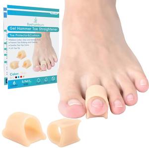 lot 8692 image: Byehambuni Hammer Toe Straightener, 6 Pack Hammer Toe Corrector for Women, Gel Toe Splints, for Curled, Crooked, Bent, Claw, Hammertoes, for Women and Men, Large Sizes (Beige)
