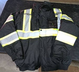 lot 8701 image: Hi Visibility Safety Jacket Black Large ANSISEA 107-2020 Type O Class 1