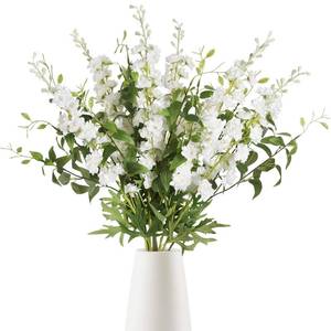 lot 8713 image: IPOPU White Flowers Artificial Delphinium 9PCS with Clematis Greenery for Wedding & Home Decor