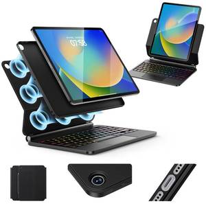 lot 8717 image: GGQFGTOJ for iPad 9th Generation Case with Keyboard,Keyboard Case for iPad 9th8th7th Gen Magic-Style Magnetic Keyboard Case with 7-Color Backlight - Multi-Touch Trackpad for iPad 10.2 inch (Black)