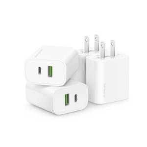 lot 8730 image: 4 Pack USB C Charger Block,20W USB-C &amp USB-A Port Charger for iPhone 17161514131211X8, iPad and More