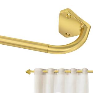 lot 8734 image: GXOACKJ Gold Curtain Rods for Windows 28 to 48 inch, 58 inch Adjustable Wrap Around Blackout Curtain Rods for Bedroom & Outdoor