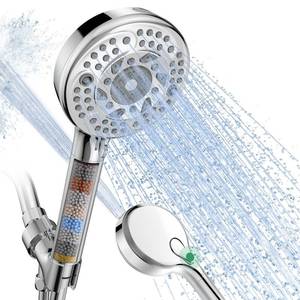 lot 8735 image: SunCleanse Filtered Shower Head with Handheld, 9-Spray Setting Detachable Showerhead with Filters, Shower Head for Hard Water - Filtered Chlorine, Improve Skin and Hair Texture, Chrome