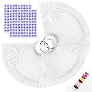 lot 8752 image: 150pcs Nail Swatch Sticks with Ring and Number Stickers, Color Swatches for Nail Polish Display Nail Art Supplies for Nail Techs Must Haves Nail Stuff