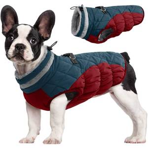 lot 8753 image: FUAMEY Dog Coat for Medium Dogs,Waterproof Dog Winter Jacket with Harness Built in Puppy Cold Weather Coats Reflective Pet Vest with Zipper Warm Fleece Dogs Snowsuit Windproof Dark Blue M
