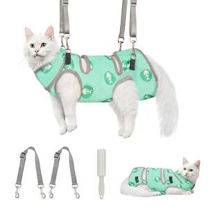 lot 8774 image: Supet Cat Grooming Hammock, Soft Fabric Nail Clipper Hammock, Self-Adhesive Wrap for Cutting Nails, Quickly Calm Down for Medicine, Teeth Brushing, Ear Cleaning HARNESS ONLY