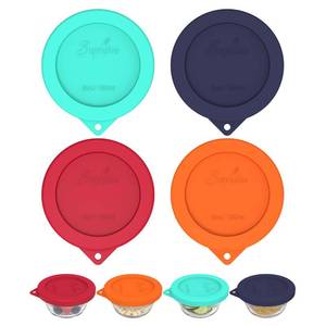lot 8781 image: Sophico Silicone Replacement Lids for Pyrex and Anchor Hocking Glass Custard Cups 6oz, Round Silicone Cover for Food Storage (Container not Included)