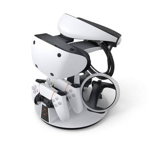 lot 8801 image: KIWI design D2 3-in-1 Controller Charging Station for PSVR2 and PS5 with VR Display Stand and LED-Charging Indicator