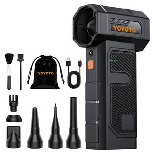 lot 8805 image: Compressed Air Duster, Electric Air Duster with Upgraded Powerful 40MM Brushless Motor, 4-Gear Cordless Mini Hand Blower with LED Light, 27.75Wh Rechargeable Turbofan for Keyboard, Car, Home, Outdoor