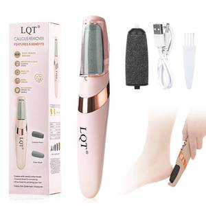 lot 8819 image: LQT Electric Foot File Rechargeable Callus Remover for Hard, Cracked Skin At-Home Pedicure Kit for Smooth Feet (Men &amp Women) (Pink)