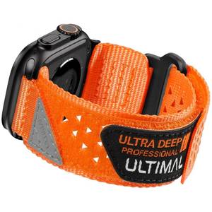 lot 8826 image: ULTIMAL Compatible witch Apple Watch 321 Series 1110987654SESE2SE3,Nylon Stars-Stripes Flag Woven Strap for men 49mm 46mm 45mm 44mm(Orange)