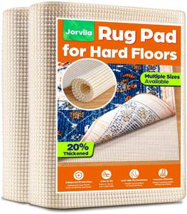 lot 8828 image: Jorvila Non-Slip Rug Pad Gripper 2x8 Feet, Anti Skid Mat for Kitchen Hallway Runner Rug, Keep Rugs in Position and Safe, Thick Cushioned Carpet Pad for Hardwood Floors Protection