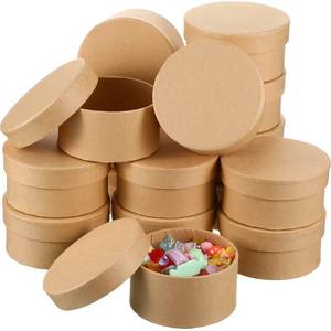 lot 8853 image: Geyee Round Paper Mache Boxes with Lids, 3.9 Inch Small Mini Nesting Cardboard Gift Boxes for DIY Crafts Decoupage Painting Jewelry Storage and Party Favors
