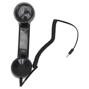 lot 8874 image: HEEPDD Retro Handheld Cell Phone Receiver, Black Wired Telephone Handset with Microphone, 3.5mm Connector for Mobile Phones, Computers