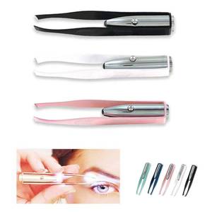 lot 8884 image: 1st Choice 3 Stainless Steel Make Up LED Light Eyelash Eyebrow Hair Removal Lighted Tweezer