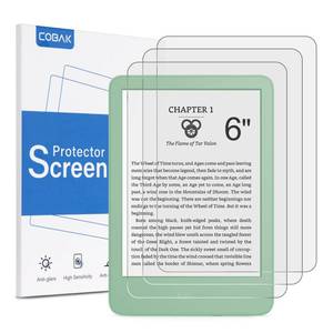 lot 8913 image: CoBak 3 Pack Anti-Glare Matte Screen Protector for 6 Kindle 2024 and 2022 (11 Generation) Kobo Nia, and PocketBook - High Clarity, Fingerprint Resistance, Anti-Bubble PET Film