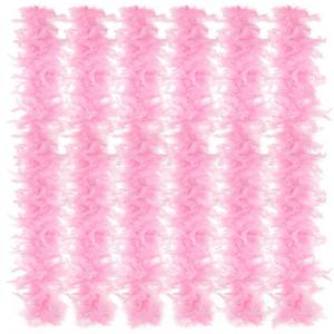 lot 8924 image: Juinte 5 Pcs Wedding Feather Boa 2.19 yd Turkey Chandelle Feather Boas Bulk Outfit Party Decors for Women Men Costumes(Pink)