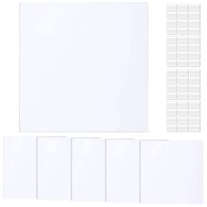 lot 8934 image: Sosation 6 Pcs Square Plastic Flat Blank Plate Wall Hole Cover Ceiling Cover Plate with 48 Pcs Double Faced Adhesive Tape for Ceilings or Wall(7 Inch)