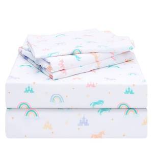 lot 8943 image: Joiedomi Kids Full Sheet Set Rainbow - 4 Piece Soft Microfiber Bed Sheets - Deep Pocket Wrinkle Free, Cozy Toddler Bedding Set, Fade Resistant Breathable for Boys Girls Teens