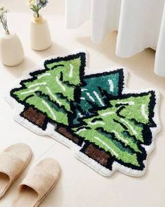 lot 8944 image: MMQSTN New Series Green Christmas Tree Bathroom Rug Floor Bath Mat Gift Waterproof Anti-Slip Soft Absorbent Cute Rugs 31.2x 19.5 (Christmas Tree)