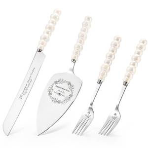 lot 8964 image: BEKESIN Wedding Cake Knife and Server Set, Ceramic Pearl Handle Cake Cutting Set for Weddings, Engagements, Anniversaries, and Engagement Gifts for Couples
