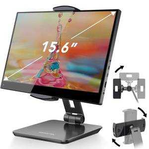 lot 8969 image: AboveTEK Business Kiosk Aluminum Tablet iPad Stand, 360° Swivel Tablet &amp Phone Holders for Any 4-15.6 Display TabletsCell PhonesPortable Monitor, Sturdy for Store POS Office (Grey)