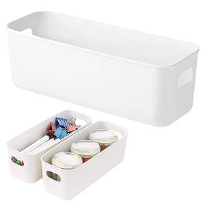 lot 8977 image: BLLREMIPSUR 3 Pack White Storage Bin, 10 Long Bathroom Organizing Bins, Plastic Organizer Bins with Handles for Vanity, Pantry, Shelves