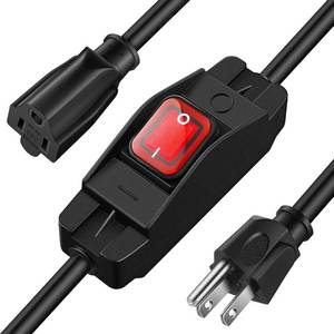 lot 8997 image: Weewooday 1.3ft Extension Cord with Switch, 3 Prong Weather Proof Extension Cord with on Off Switch, Heavy Duty 15a 125v 1875w Grounded Outlets Plugs for IndoorOutdoor Electrical Appliances
