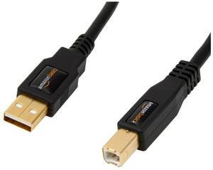 lot 9003 image: Amazon Basics USB-A to USB-B 2.0 Cable for Printer or External Hard Drive, Gold-Plated Connectors, Black, 10 Foot