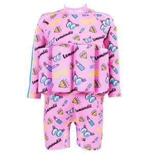 lot 9025 image: Baby Kids Boys Girls One-Piece Swimsuit with UPF 50 Sun Protection, Long Sleeve Rash Guard for Toddler, Beach Pool Swimming, Summer Vacation Outfit 50Pink 2-3years