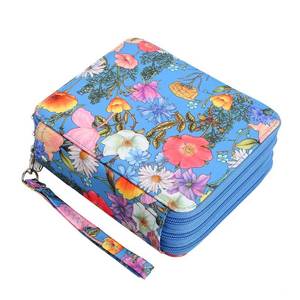 lot 9030 image: Lbxgap Portable Colored Printing Pattern Morning glory and Daisy Pencil Case 72 Slots Pencil Bag Organizer with Zipper for Watercolor Pens or Markers, Pencil Case Organizer for Artist