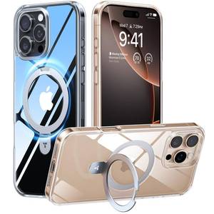 lot 9046 image: TORRAS for iPhone 16 Pro Max Case Clear with Stand, Fit for MagSafeShockproof Military Grade Protection Slim Magnetic Phone Case for iPhone 16 Pro Max 6.9 2024, Clear