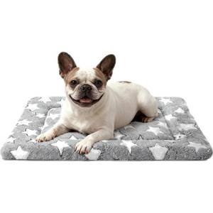 lot 9070 image: Fogkiss Dog Bed Mat, Reversible Crate Pad & Durable Dog Bed - Machine Washable Kennel Mat with Ultra Soft for Medium Dogs (CoolWarm), 30 x 20, Grey&Star