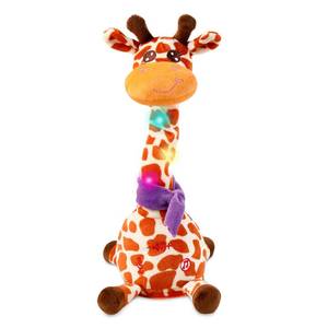 lot 9078 image: LLUKEME Dancing Talking Giraffe Toy, Stuffed Animal Baby Toy Repeating What You Say, Glowing Musical Electronic Giraffe Gifts for Toddlers 1-3 Years Old, Easter Gift for Kids (New Giraffe)