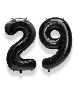 lot 9086 image: AULE 40 Inch Large 29 Number Balloons Black, Big Foil Number Balloons, Giant Helium Happy 29th Birthday Party Decorations for Man and Women, Huge Mylar Anniversary Party Supplies