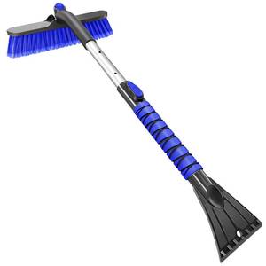lot 9090 image: HEEYA Car Scraper with 12.6 Inch Large Brush Head, Extendable Snow Scraper for Windshield Window, Snow Brush and Ice Scraper for SUV Truck Automobile Vehicle - Blue