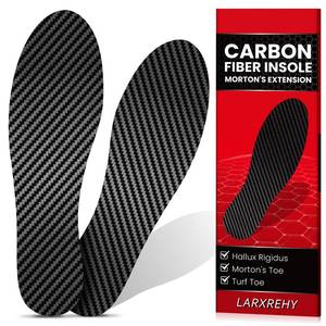lot 9093 image: 1 Pair Carbon Fiber Insole for Men & Women 1.2mm Thick Rigid Shoe Insert Support Turf Toe, Foot Fractures, Hallux Rigidus & Limitus for Sports, Hiking, Trekking - Alternative to Post Op Shoe, 285mm