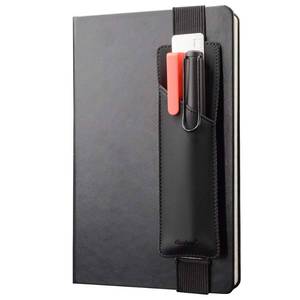 lot 9096 image: Adjustable Elastic Band Pen Holder, Pencil Holder, Pen Sleeve Pouch for Hardcover Journals, Notebooks, Planners, Binders, Fit Notebooks from 8 to 11in in Height, PU Leather, Detachable, Black