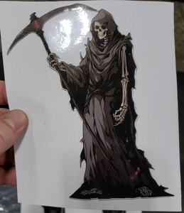lot 9099 image: 4pk Grim Reaper Vinyl Stickers