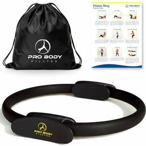 lot 9109 image: ProBody Pilates Fitness Circle 14 Inch Pilates Ring for Yoga and Other Workouts, Focusing on Toning Inner Thighs, Arms, Core and Back, at Home Pilates Equipment (Black)